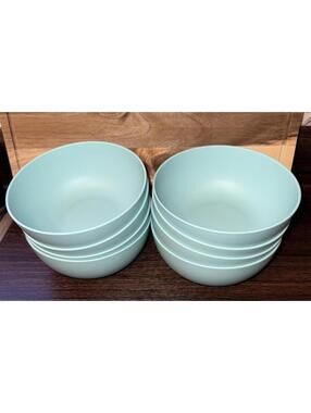 Mainstays Plastic Cereal/Salad Bowls, Round 38-Ounce Blue Teal Set of 8